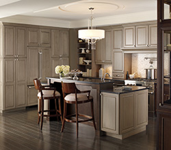 Omega Cabinetry  Style: Brookside Traditional  Material: Cherry  Finish:  Pumice and Chestnut